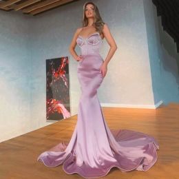 Abiti da ballo di sirene rosa unici sexy per abiti da sera in rilievo formali di abbigliamento da sera in perline di abbigliamento da sera in perline di Wome