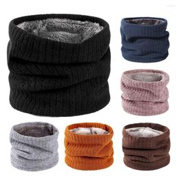 Bandanas Unisex Winter Men Women Warm Knitted Ring Scarves Thick Elastic Knit Mufflers Children Neck Warmer Boys Girl Plush Scarf Collar