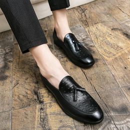 Dress Shoes Formalmale Leather Black Piergitar Wear Moccasins Brown Skool Italian Lather Lether Men&#39;s Men Man Trend Summer ForDress