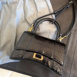 Luxuriöse Sanduhr-Tasche aus Leder mit Krokodilmuster, Umhängetasche, Designer-Schultertaschengurt, Damen-Herren-Reisetasche, Gold-Silber-Geldbörsen, Duffel-Sling-Clutch, Pochette-Tragetaschen