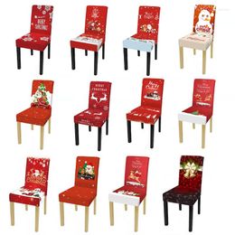 Chair Covers Christmas Printing Cover Santa Snowman Elk Universal Stretch Protect