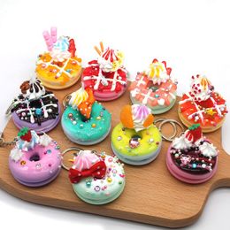 Bread Key Ring Simulation Donuts Pendant Keychain PVC Sweet Couple Key Chain Creative Cake Gifts Car Bag Ornament Accessories