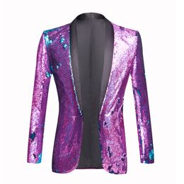 Men's Suits Blazers Shiny Sequin Glitter Embellished Jacket Nightclub Wedding Party Suit Stage Singers Clothes 221201