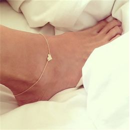 New Vintage Silver Gold Color Heart Anklets Barefoot Sandals Foot Jewelry Leg Foot Ankle Bracelets For Women Girls