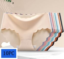 Women's Panties WHPC 10 PC Silk Sexy Women Thongs G string Seamless Panties Female Underwear Tanga Panties LowRise Lingerie Panty Intimates 221202