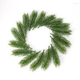 Decorative Flowers 10/20Pcs Artificial Pine Needle Green Branch Christmas Flower Wreath Decor Fake Plant DIY Bouquet Year Xmas Gifts Box