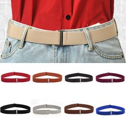 Belts Adjustable Size Flat Buckle Elastic Waist Belt Jeans Pant Women No Show Stretch Invisible Slim Band