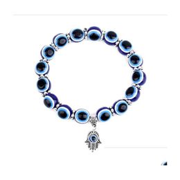 Beaded 8Mm 10Mm Lucky Fatima Blue Evil Eye Charms Beaded Strands Bracelets Beads Turkish Pseras For Women Drop Delivery 2021 Jewellery Dhhrf