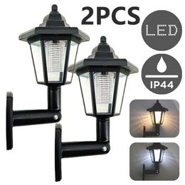 Garden Decorations 2Pcs Solar LED Light Outdoor Lamp Spotlight Waterproof Lantern Decor Yard Landscape Wall 221202