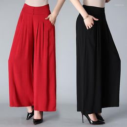 Women's Pants Women's Trousers Summer Fashion Thin Wide Leg Loose High Waist Casual Women Skirt Dance 4XL A1789