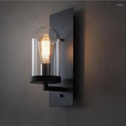 Wall Lamp Retro Industrial Nordic Simple American Country Balcony Corridor Aisle Bedside Iron Light Fixtures