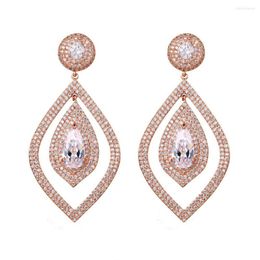 Stud Earrings Brilliant Design Water Drop Shape With Zirconia For Women Attractive Earring In Party Dinner Dress Jewellery