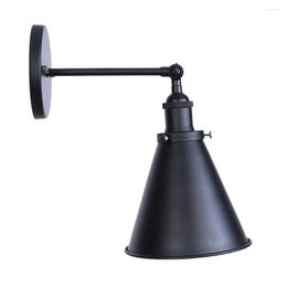 Wall Lamps Vintage Industrial Light Black Wandlamp Loft Sconce Iron Lampshade Retro Fixture For Bar Cafe Bedroom Applique Murale