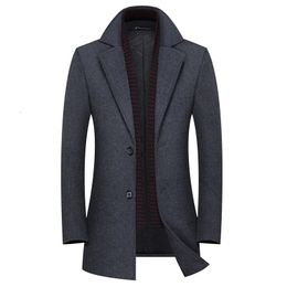 Men's Wool Blends High Quality Men Long Coat Thicken Mens Trench Fashion en Overcoat Jacket Winter Smart Casual Overcoats 221201