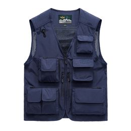 Men's Vests Spring Summer Vest Men's Mesh Multipockets Military Vest Fishing Tooling Vests for Men Chaleco Hombre Weste Plus Size M6XL 221202