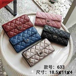 Luxury Design Bag Shop Wholesale and Retail 2023 New Top Layer Sheep Long Wallet Small Fragrant Hand Bag Chain Strap Crossbody Leather Women's