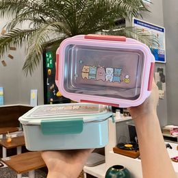 Lunch Boxes Thermal Lunch Box Stainless Steel 2 Layers Bento Box Student Office Worker Food Storage Containers BPAfree Child Gifts 221202