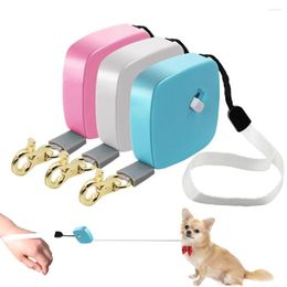 Dog Collars Pet Leash 2M Retractable Small Animal Lead Cat Puppy Rope With Handle One-Hand Brake Outdoor Training Supplies