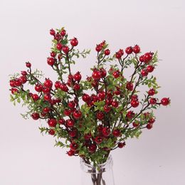 Decorative Flowers 15PCS Simulation Mini Pomegranate Fruit Branch Layout Film And Television Shooting Props Christmas