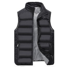 Men's Vests Men Winter Vest Jacket 10 Colours Brand Fashion Man Warm Waistcoat Solid Colour Stand Collar Cotton Sleeveless Coats 221202