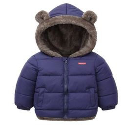 New Style Children's Clothing Down Cotton Coat Boy Girls Winter Lamb Fleece Jacket kids Zipper Hooded Thickened Outwear