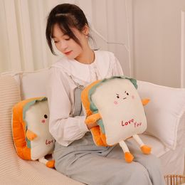 25/30CM Cute Simulation Bread Pillow Hand Warmer Plush Toy Stuffed Soft Toast Sofa Cushion Doll Kids Toys Girls Lovers Gift Deco