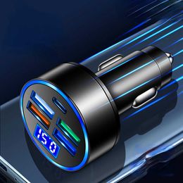 5V 3.1A PD Car Phone Charger USB Type C Fast Charging For Mobile Phone Adapter in Car Quick Charge 3.0 with Digital Display