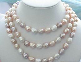 NEW long 50" 8-9mm baroque multicolor freshwater pearl necklace AAA