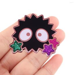 Brooches DZ1459 Black Briquettes Anime Figures Enamel Pins Badge Brooch Backpack Bag Collar Lapel Decoration Jewellery Gifts For Friends