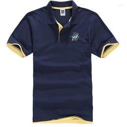 Camisetas masculinas de verão algodão pólo cor de cor curta de cor curta famosa famosa famosa MV Agusta impressão masculina camisa superior