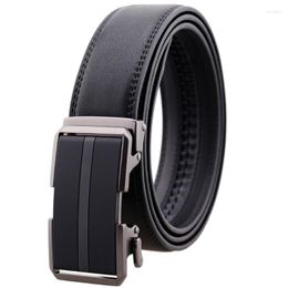 Belts Male Genuine Leather Strap For Men Top Quality Belt Automatic Buckle Black Cummerbunds LY136-172-1