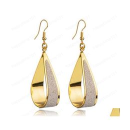 Dangle Chandelier Luxury 6Cm Scrub Drop Shaped Earrings Romantic Beautif Wishing Pool Woman Jewelry For Valentines Day Delivery Dhoqi