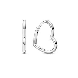 Real Sterling Silver Heart Hoop Earrings with Original Box for Pandora Rose Gold Wedding Jewellery For Women Girlfriend Gift Engagement Earring Set