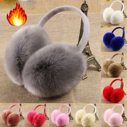 Berets High Quality Winter Warm EarMuffs Women Fashion Fluffy Cosy Plush Soft Casual Ear Warmer Flaps Earwarmers