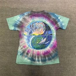 Mens T-Shirts Bagua Diagram Tie Dye T-Shirt Men Women 1 Best Quality Heavy Fabric Dolphin Print Top Tee00