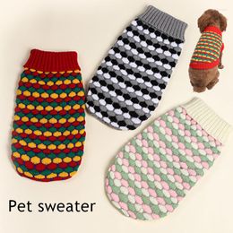 Cat Costumes Pet Knitted Sweater Pink Black Red Plaid Autumn And Winter Dog Clothes For Small Dogs Soft Keep Warm Puppy Pullover Teddy