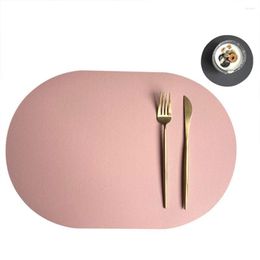 Table Mats Oval Leather Placemat PU Western Home INS Style Desk Mat Insulated Nordic Fashion Kitchen Accessories Desktop