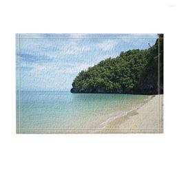 Carpets Sea Decor Island With Trees On Bath Rugs Non-Slip Doormat Floor Entryways Outdoor IndoorDoor Mat