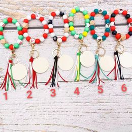 Wholesale New Christmas Tree Silicone Beaded Bracelet South Korea Velvet Tassel Key Chain Women's Multicolor Option