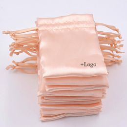 Gift Wrap Silk Bags Satin Drawstring Pouch High-quality Champagne Packaging Jewelry Necklace Bead Hair Cosmetic Storage Sachet W 221202