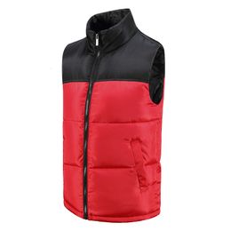 Men's Vests Autumn Winter Men's Sleeveless Jackets Brand Casual Zipper Patchwork Vest Male Sleeveless Downjacket 221202