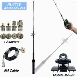 Walkie Talkie 1 Set Nagoya NL-770S Antenna 5M Coaxial Cable Four Fine Copper Connector Adapter Stainless Steel Clip Mount