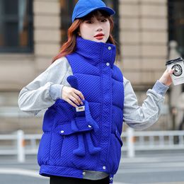 Women's Vests Autumn Winter Short Vest Cute Rabbit Splicing Fashion Korean Jacket Trend Cotton Padded Women Windproof Warm Waistcoat 221202