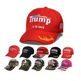 Adjustable Camo Caps Trump 2024 US Flag Baseball Cap Cotton Hats Supporters Outdoor Sports Cap DHL new