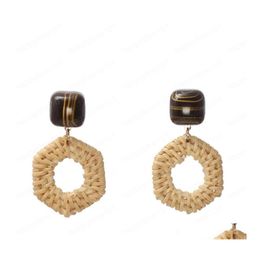 Dangle Chandelier Geometric St Styles Stud Earring Brown Resin Fashion Statement European Gift Jewellery Creative Drop Delivery Earri Dh8Cg