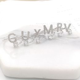 Hip hop letter Rings with diamond creative and simple combination matching with open ring gift Jewellery