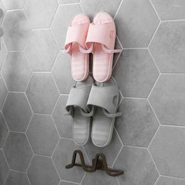 Clothing Storage Bathroom Slippers Rack Free Perforated Wall-mounted Shoe Organizer Household