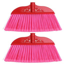 Brooms Dustpans 2Pcs Durable and Professional Plastic broom plastic head handle rod accessories Color mixing 221202