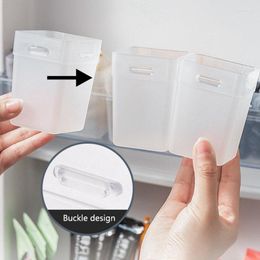 Storage Bottles 2pcs Transparent Fridge Buckle Kitchen Sorting Box Refrigerator Fresh Vegetable Fruit Spice Organiser Container