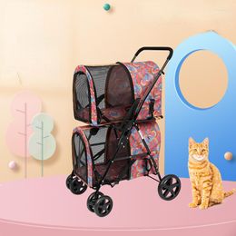 Dog Car Seat Covers Transport Bag Pet Trolley For Dogs Large Capacity Storage Foldable And Removable Basket Rear Wheel Brake Design